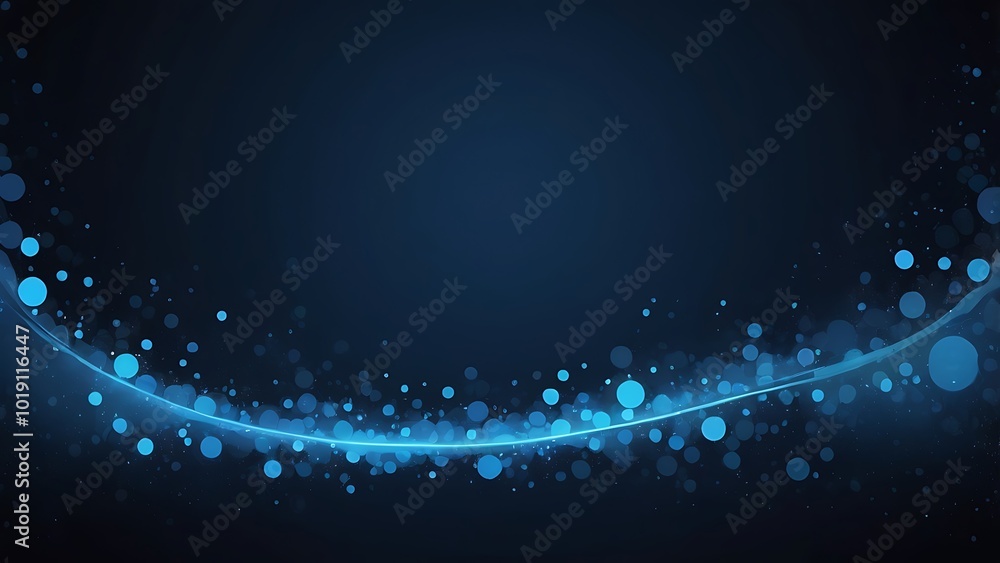 Poster abstract textured digital design illustration of a blue gradient glitter style background with circu