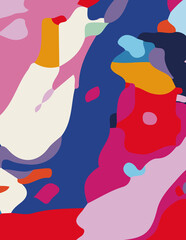 minimalist abstract illustration. Colorful modern style wall decoration poster