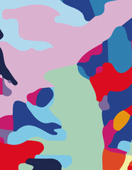 minimalist abstract illustration. Colorful modern style wall decoration poster