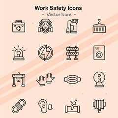 Icons showcasing additional work safety protocols and gear.