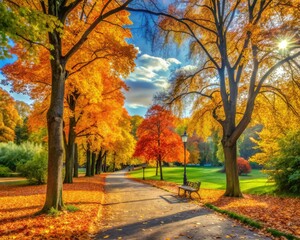 Naklejka premium autumn in the park