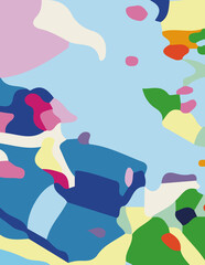 minimalist abstract illustration. Colorful modern style wall decoration poster