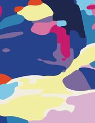 minimalist abstract illustration. Colorful modern style wall decoration poster