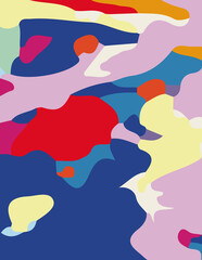 minimalist abstract illustration. Colorful modern style wall decoration poster