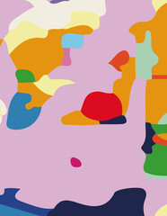 minimalist abstract illustration. Colorful modern style wall decoration poster