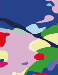 minimalist abstract illustration. Colorful modern style wall decoration poster