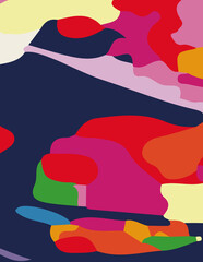 minimalist abstract illustration. Colorful modern style wall decoration poster