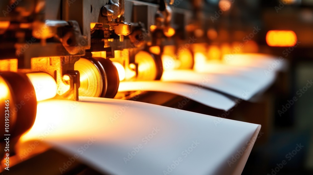 Poster printing process with bright illuminated rollers