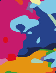 minimalist abstract illustration. Colorful modern style wall decoration poster