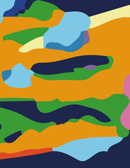 minimalist abstract illustration. Colorful modern style wall decoration poster