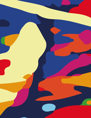 minimalist abstract illustration. Colorful modern style wall decoration poster