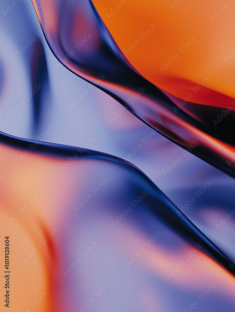 Poster dynamic abstract digital art with vibrant color gradients and fluid shapes