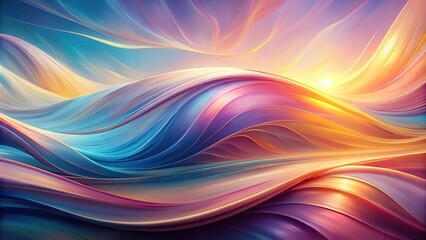 Abstract art wallpaper featuring soft forms in a serene, panoramic composition