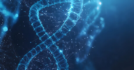 Digital DNA Strand Representation with Glowing Connections