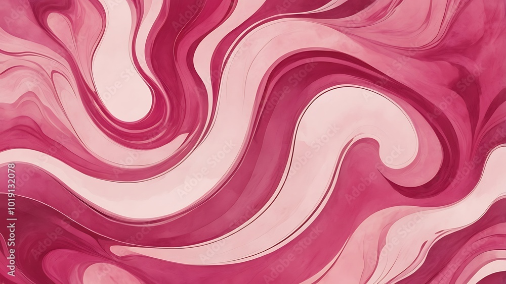 Poster abstract marbled textured background featuring a rich, deep pink and white colors with with swirling