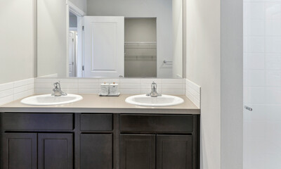 Modern residential bathroom interior