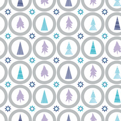 Christmas Modern Winter Forest Geometric Background. Greeting Wrap Design. Vector Festive Gift