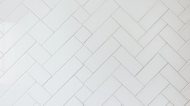 White tile pattern with a chevron design. The tiles are white and arranged in a zigzag pattern