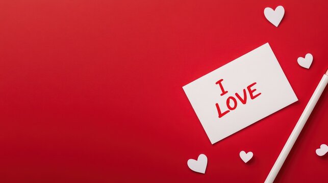 creative valentine's day concept with handwritten love message