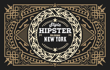 Western card with vintage style