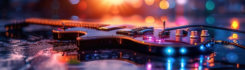 Music charts and awards, vibrant colors, dynamic scenes, photography, energetic