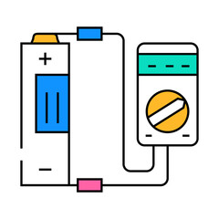 testing battery line icon vector. testing battery sign. isolated symbol illustration