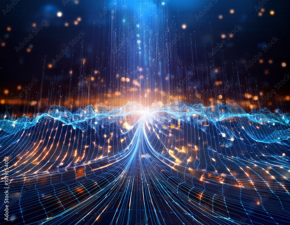 Poster abstract data background with artificial intelligence