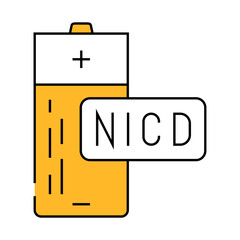 nickel cadmium battery line icon vector. nickel cadmium battery sign. isolated symbol illustration