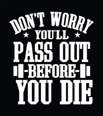 typography GYM T shirt Design