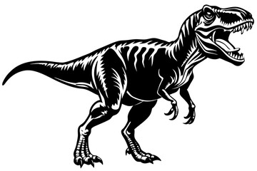 Angry Dinosaur dinosaur chasing vector art illustration