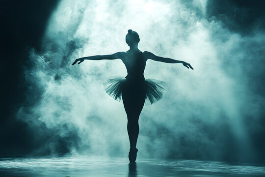 Graceful Ballet Silhouette in Spotlight