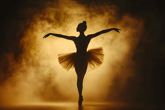 Graceful Ballet Silhouette in Spotlight