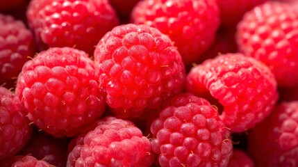 Raspberry background. Close up of raspberries. Selective focus.