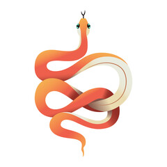 Vector Chinese New Year Snake Ornament Cartoon Illustration Isolated