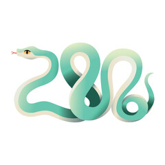 Vector Chinese New Year Snake Ornament Cartoon Illustration Isolated