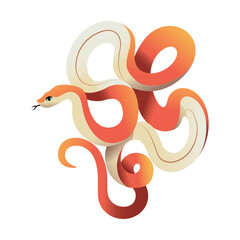 Obraz premium Vector Chinese New Year Snake Ornament Cartoon Illustration Isolated