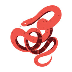 Obraz premium Vector Chinese New Year Snake Ornament Cartoon Illustration Isolated