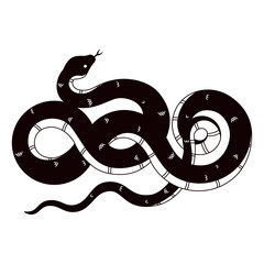 Vector Chinese New Year Snake Ornament Cartoon Illustration Isolated