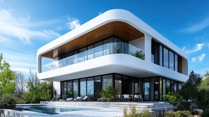 Fototapeta premium Modern Villa with Contemporary Design and Geometry