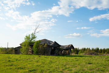 an old abandoned village with ruined houses