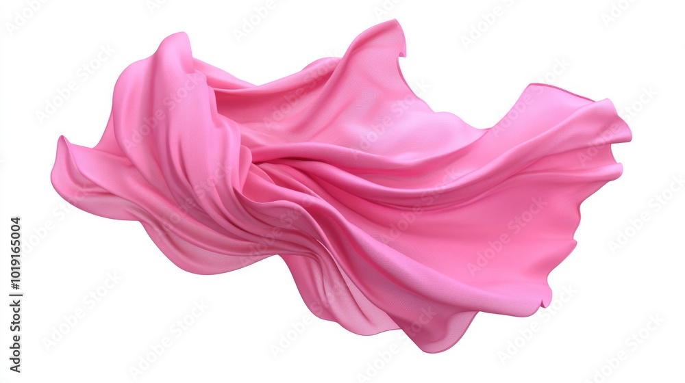 Poster background of white with floating red fabric blowing