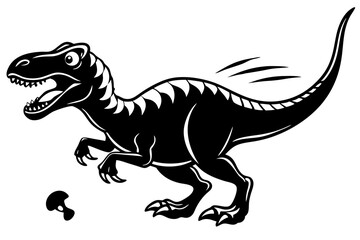Fototapeta premium Angry Dinosaur dinosaur chasing vector art illustration