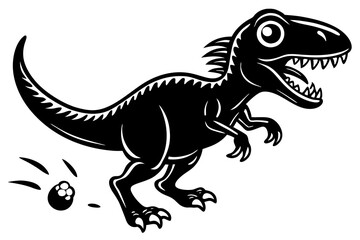 Angry Dinosaur dinosaur chasing vector art illustration