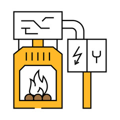 combustion biomass energy line icon vector. combustion biomass energy sign. isolated symbol illustration