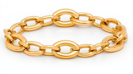 Obraz premium Elegant Gold Chain Bracelet on a Clean Background
