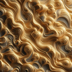 Obraz premium Swirling golden and black patterns create a mesmerizing abstract texture
