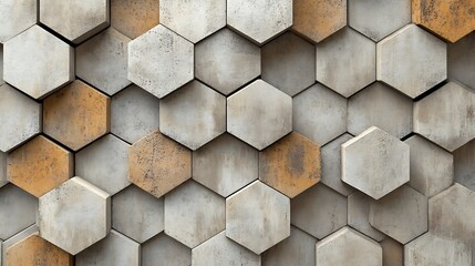 An abstract seamless texture featuring hexagonal tiles, creating a stylish flooring pattern
