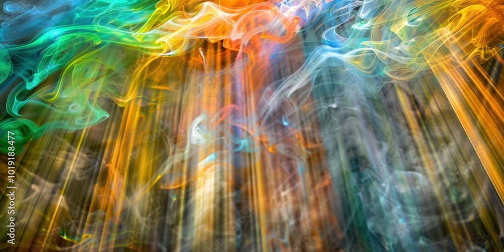 Canvas Prints Abstract smoke swirls in vibrant colors. AI.