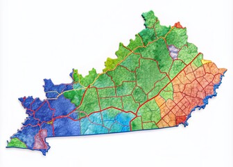 Outline of Kentucky State Map with Clean Lines and Clear Borders Ideal for Educational Purposes