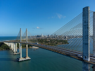 Aerial view of the city of Natal from the Newton Navarro Bridge.
